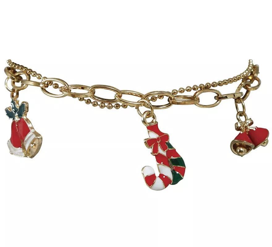 Translation missing: fr.Pulsera Campanas y Bastón de Navidad