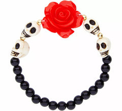 Bracelet du Jour des Morts avec crânes