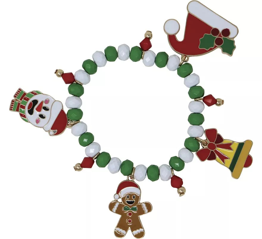 Translation missing: fr.Pulsera roja y verde con Colgantes de Muñeco de Jengibre