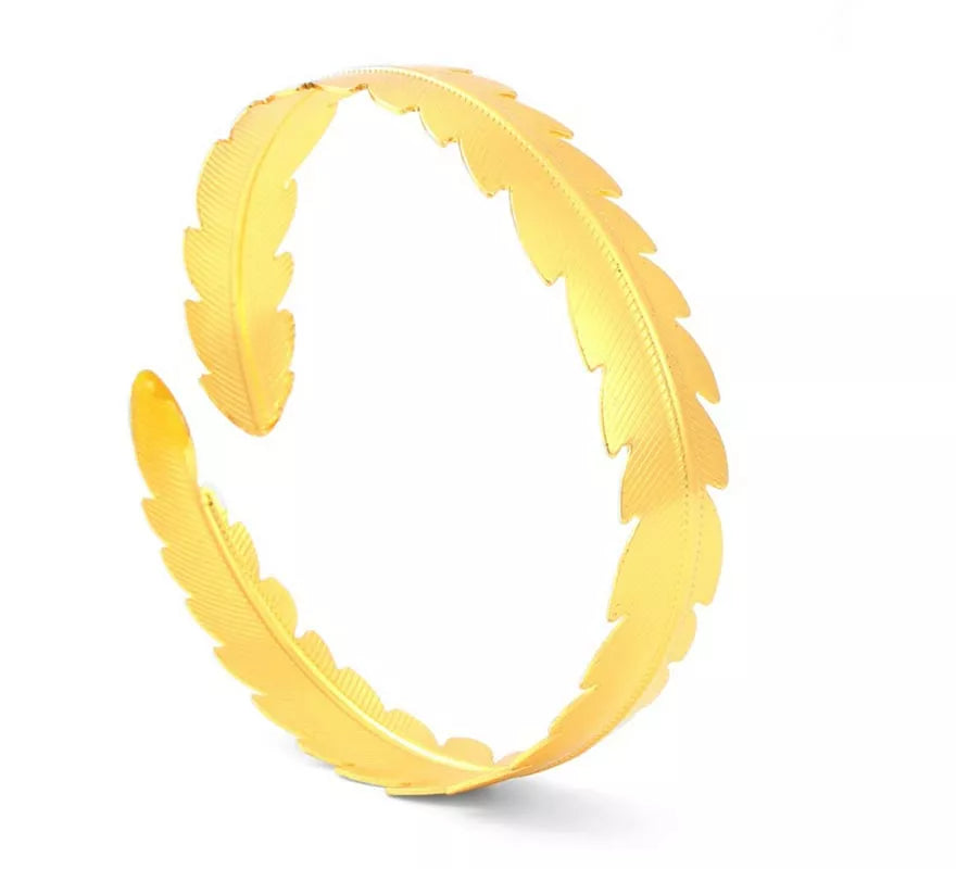 Translation missing: fr.Pulsera Romana hojas continuas doradas