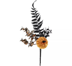 Branche artificielle avec citrouille en peluche 25 cm