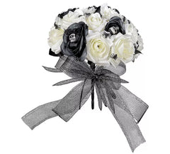 Bouquet mariée cadavre avec crânes et araignées