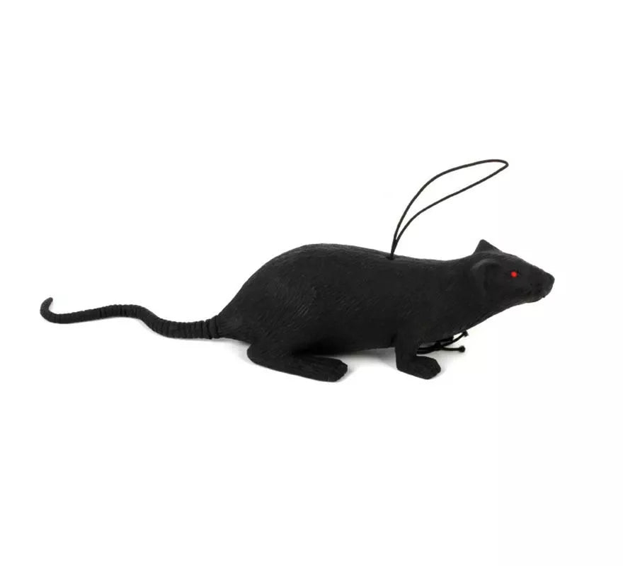 Translation missing: fr.Ratón negro con cuerda de 11 cm