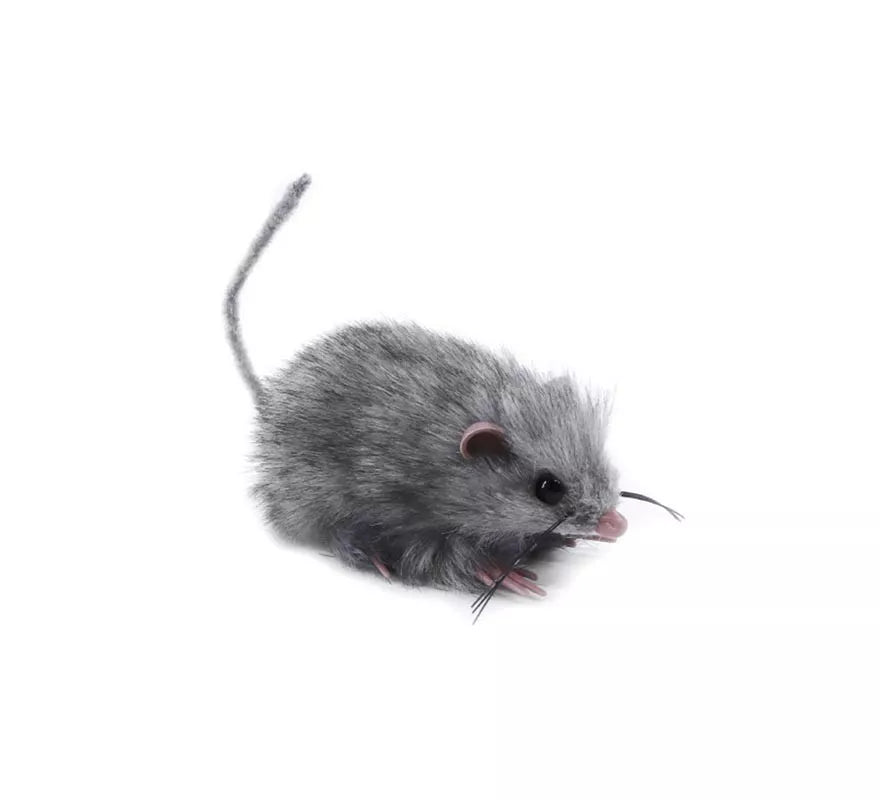 Translation missing: fr.Ratón peludo gris de 13 cm