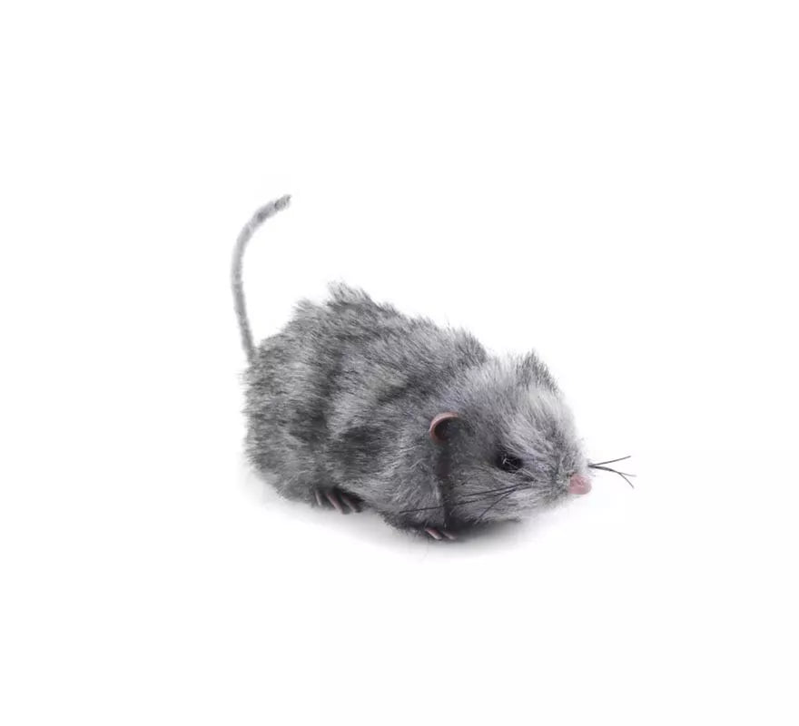 Translation missing: fr.Ratón peludo gris de 18 cm