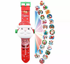 Horloge du Père Noël avec projecteur de 22 cm