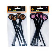 Pack de 6 Décoration pour Cocktails de citrouille - Dracula