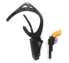 Revolver à manche jaune avec étui à jouets