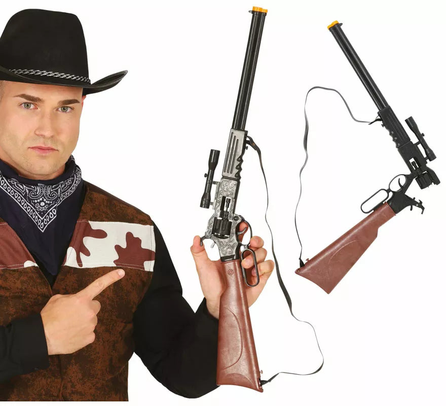 Translation missing: fr.Rifle marrón con mira de 64 cm
