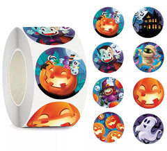 Rouleau de 200 Stickers Halloween noirs