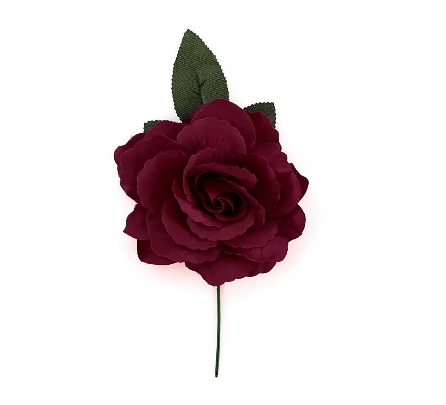 Translation missing: fr.Rosa Flamenca Mediana granate de 14 cm