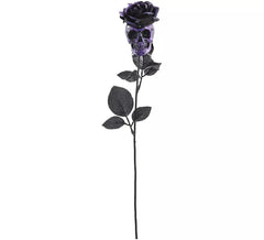 Rose noire avec crâne violet