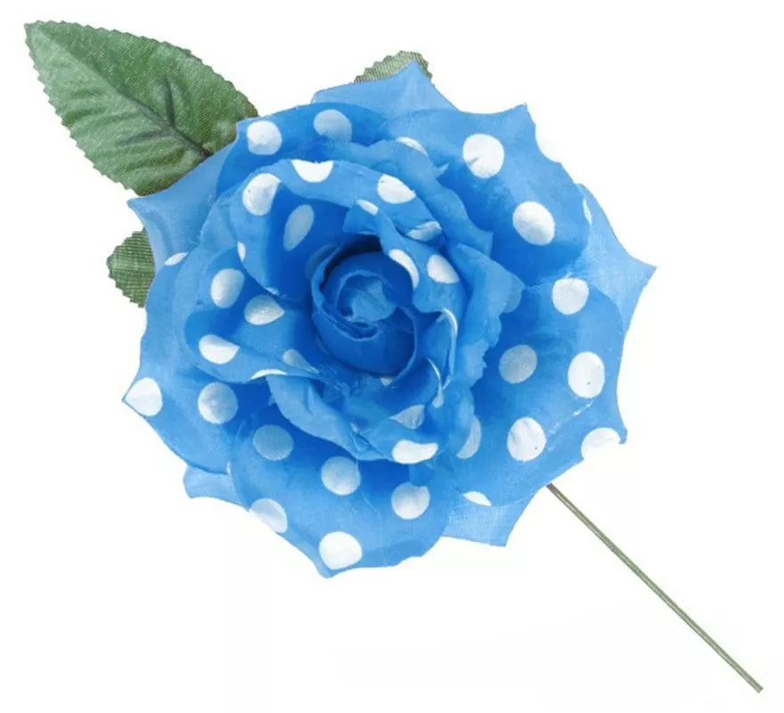 Translation missing: fr.Rosa Sevillana con Lunares Blancos y Varilla 15 cm en varios colores