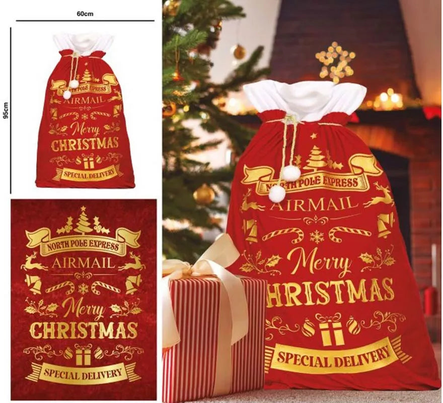 Saco de Merry Christmas de 60x95 cm