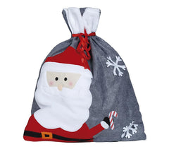 Sac Père Noël gris 50X60 cm