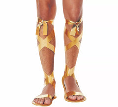 Sandales romaines dorées pour hommes avec brides de 29 cm