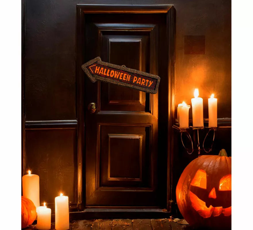 Translation missing: fr.Señal 'Halloween Party' Fluorescente de 56x17 cm