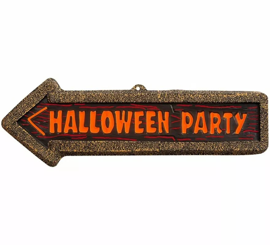 Translation missing: fr.Señal 'Halloween Party' Fluorescente de 56x17 cm