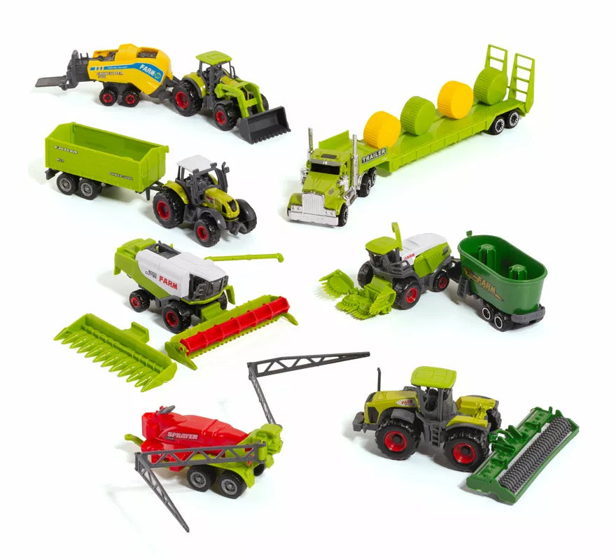Set de 16 Tractores de Juguete