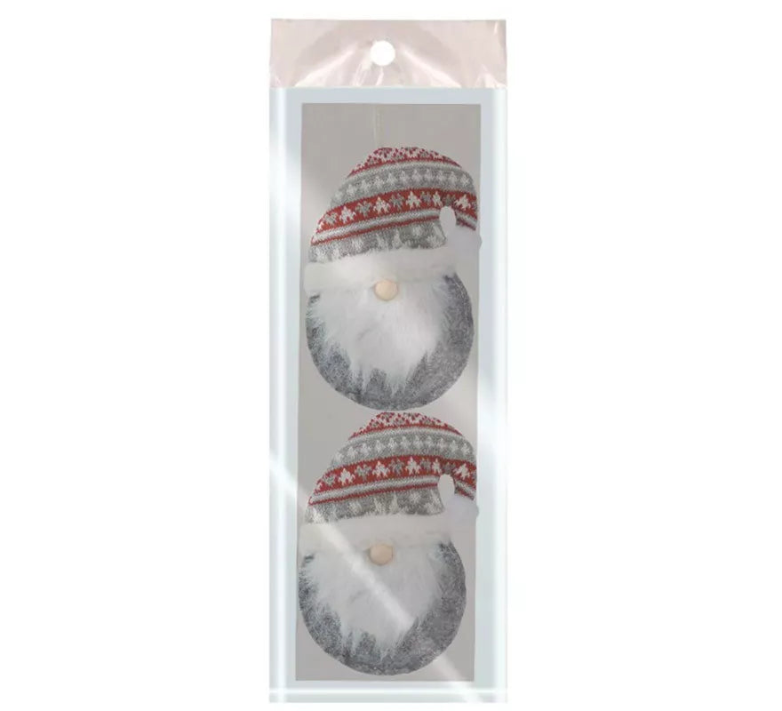 Translation missing: fr.Set de 2 Colgantes de Cabeza Noel Gris de 11 cms