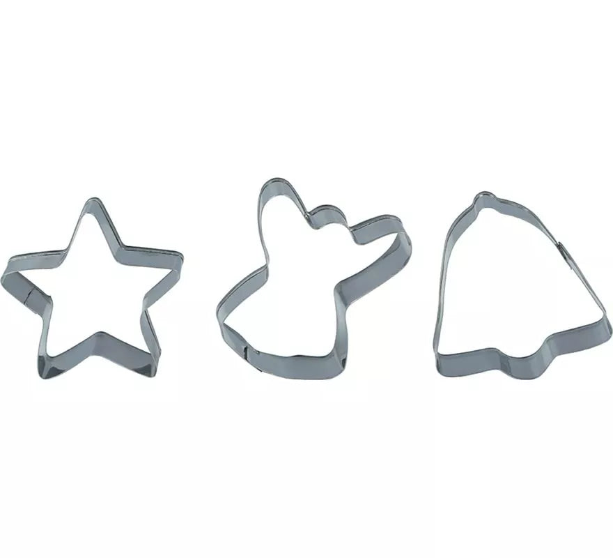 Set de 3 Moldes Metálicos Navideños para Galletas de 5 cm