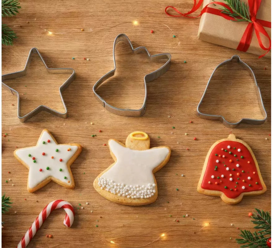 Translation missing: fr.Set de 3 Moldes Metálicos Navideños para Galletas de 5 cm