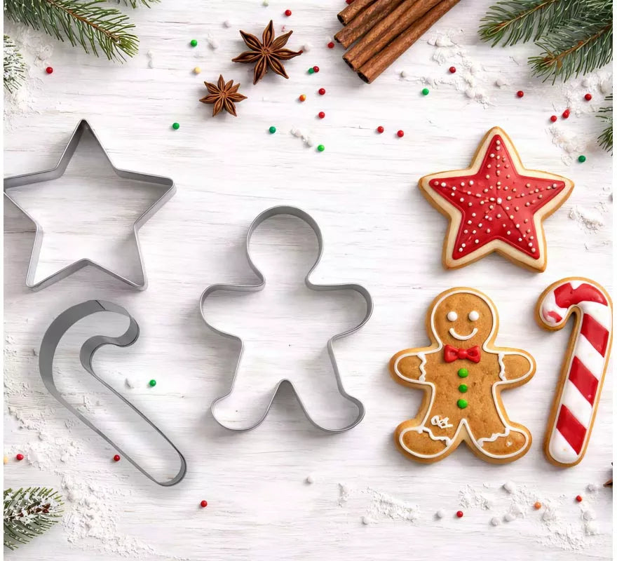 Translation missing: fr.Set de 3 Moldes Metálicos Navideños para Galletas de 9 cm