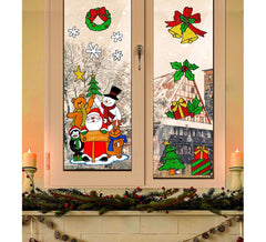 Lot de Stickers Fenêtre de Noël avec le Père Noël Assortis en 4 Modèles