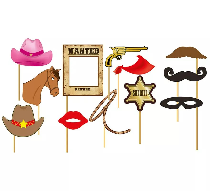 Translation missing: fr.Set para Photocall cowboy 12 Pcs