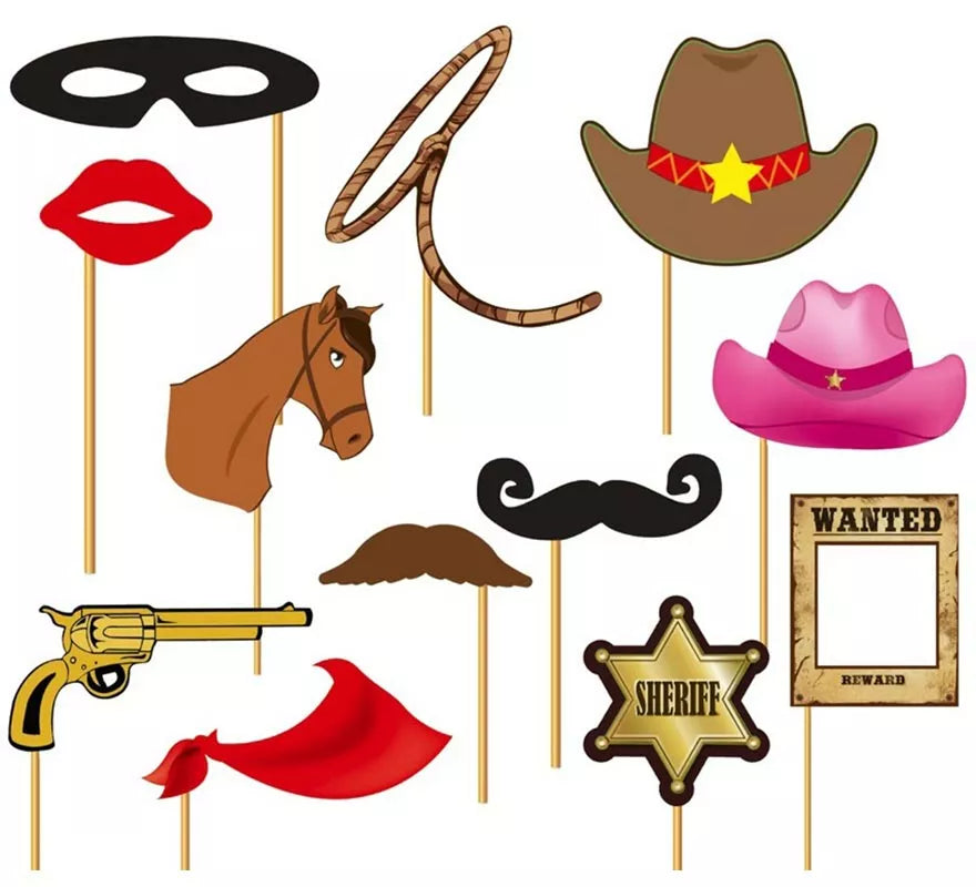 Translation missing: fr.Set para Photocall cowboy 12 Pcs