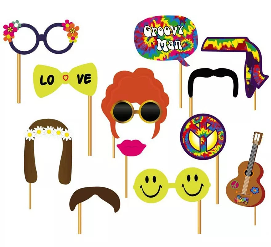 Translation missing: fr.Set para Photocall hippie 12 Pcs