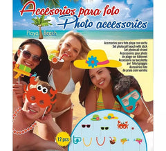 Set Photocall Plage 12 unités avec bâton