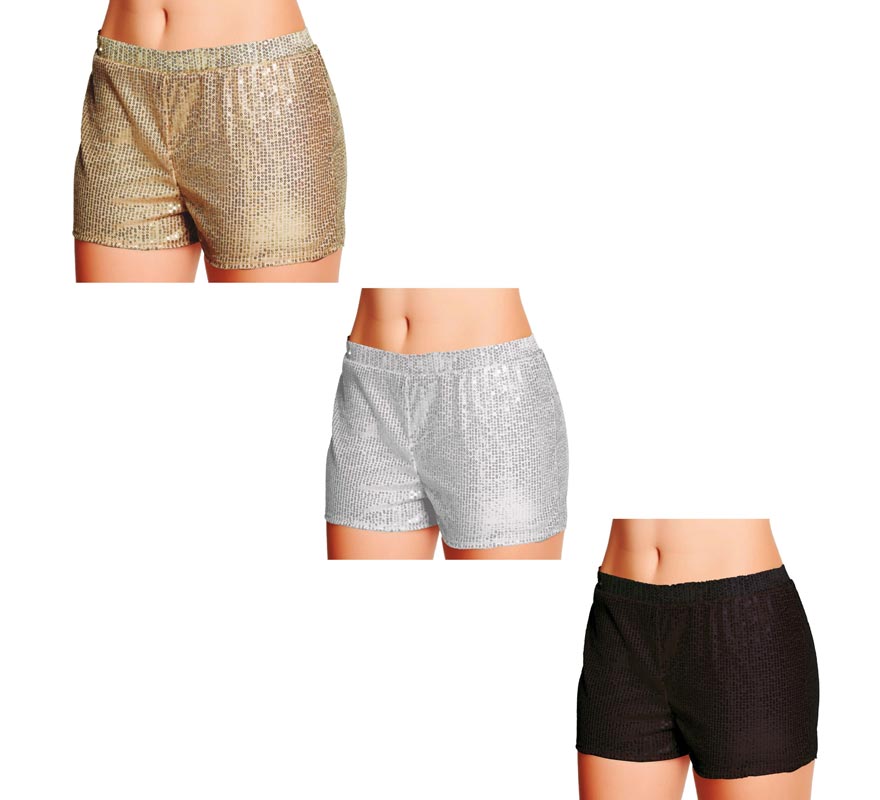 Translation missing: fr.Shorts con lentejuelas en varios colores talla L para mujer