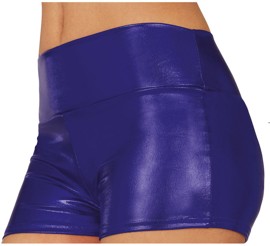 Translation missing: fr.Shorts Metálicos azul corto para mujer
