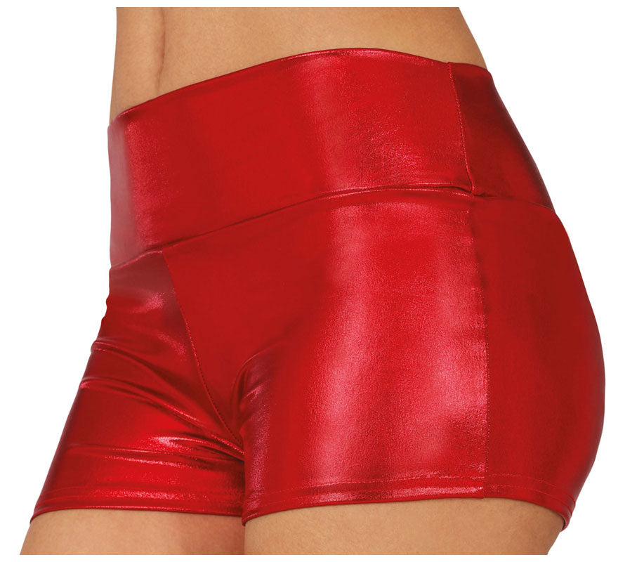 Translation missing: fr.Shorts Metálicos rojos corto para mujer