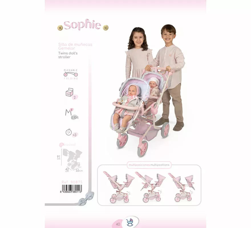 Translation missing: fr.Silla de Muñecas de hasta 52 cm Gemelar Plegable Multiposición