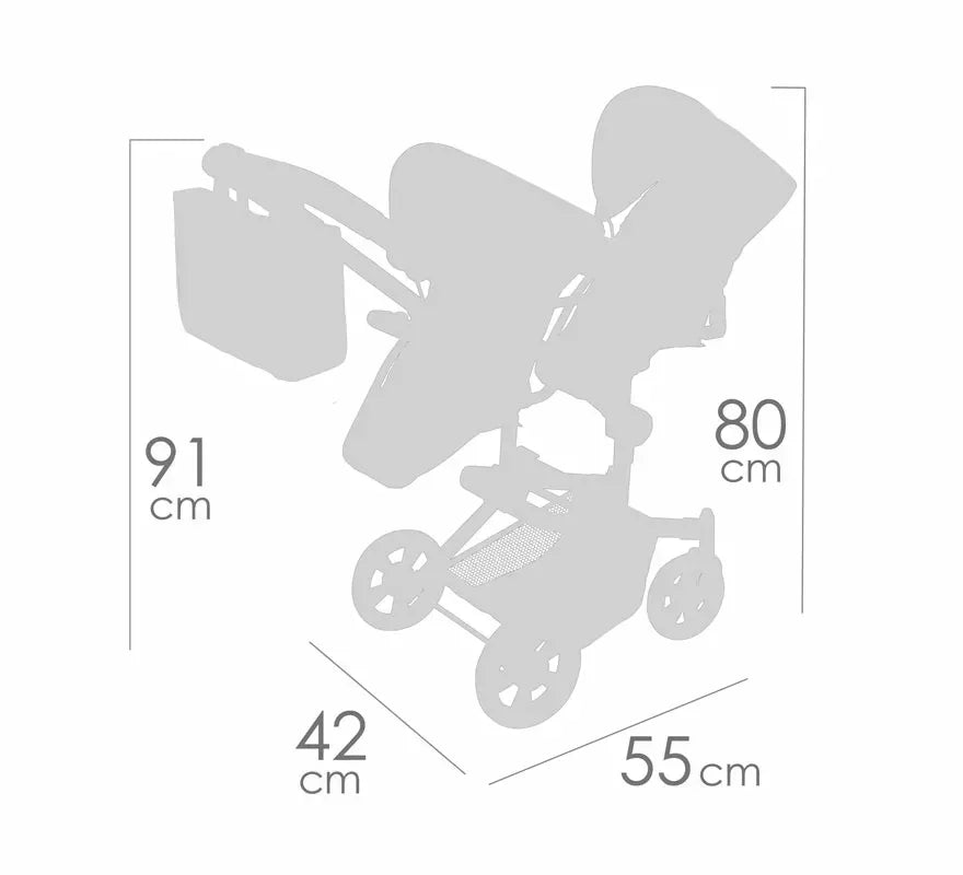 Translation missing: fr.Silla de Muñecas de hasta 52 cm Multiposición Gemelar Plegable