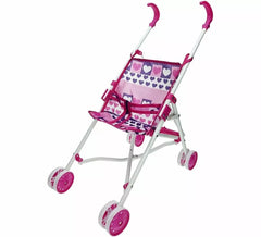 Poussette-canne basique bleue et rose pour poupées