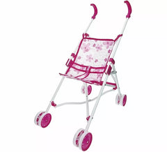 Poussette-canne rose basique pour poupées