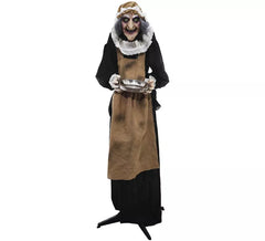 Femme de chambre squelette animée 158 cm
