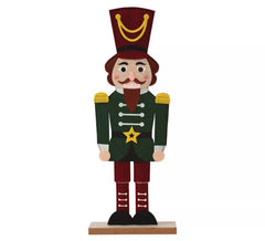 Soldat en bois vert et feutre 42 cms