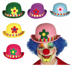 Chapeau melon de clown en feutre assorti