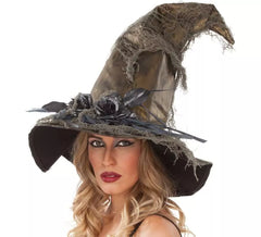 Chapeau de sorcière verdâtre de 59cm