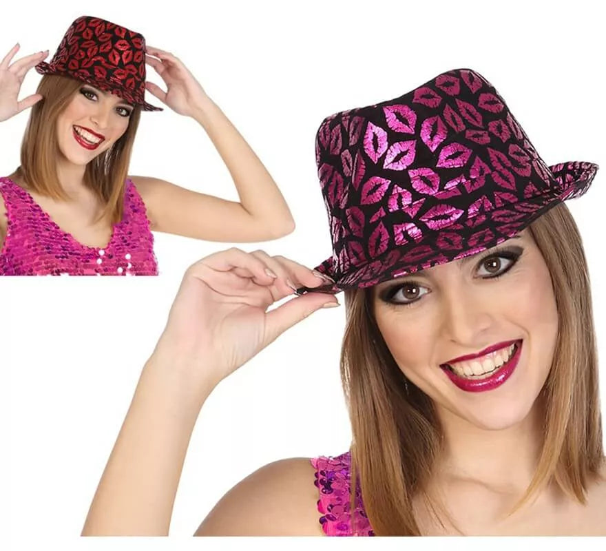 Translation missing: fr.Sombrero con estampado de Labios en 2 colores surtidos