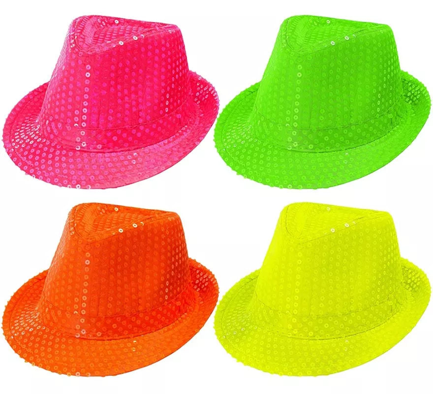 Sombrero con Lentejuelas en varios colores neones