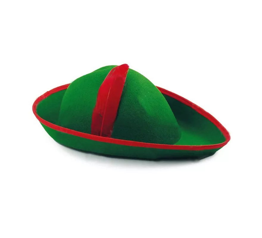 Translation missing: fr.Sombrero de Arquero del Bosque verde y rojo