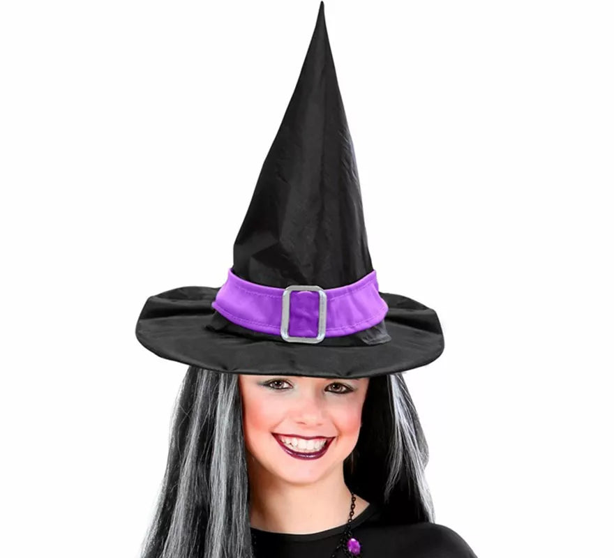 Sombrero de Bruja con Banda y Hebilla en varios colores
