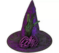 Sombrero de Bruja con Flores y Plumas