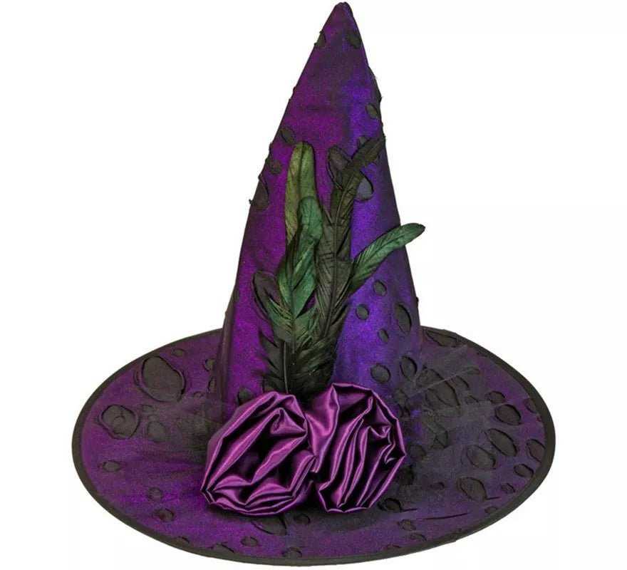 Translation missing: fr.Sombrero de Bruja con Flores y Plumas