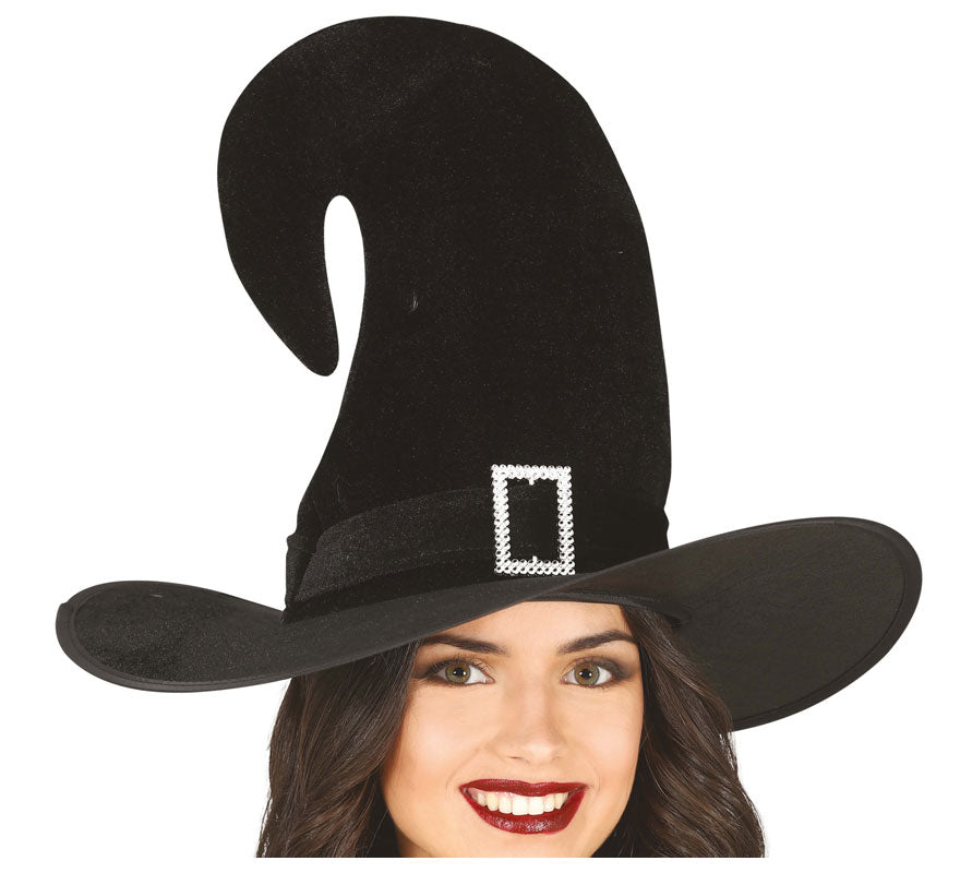Translation missing: fr.Sombrero de Bruja Curvo Negro con Evilla